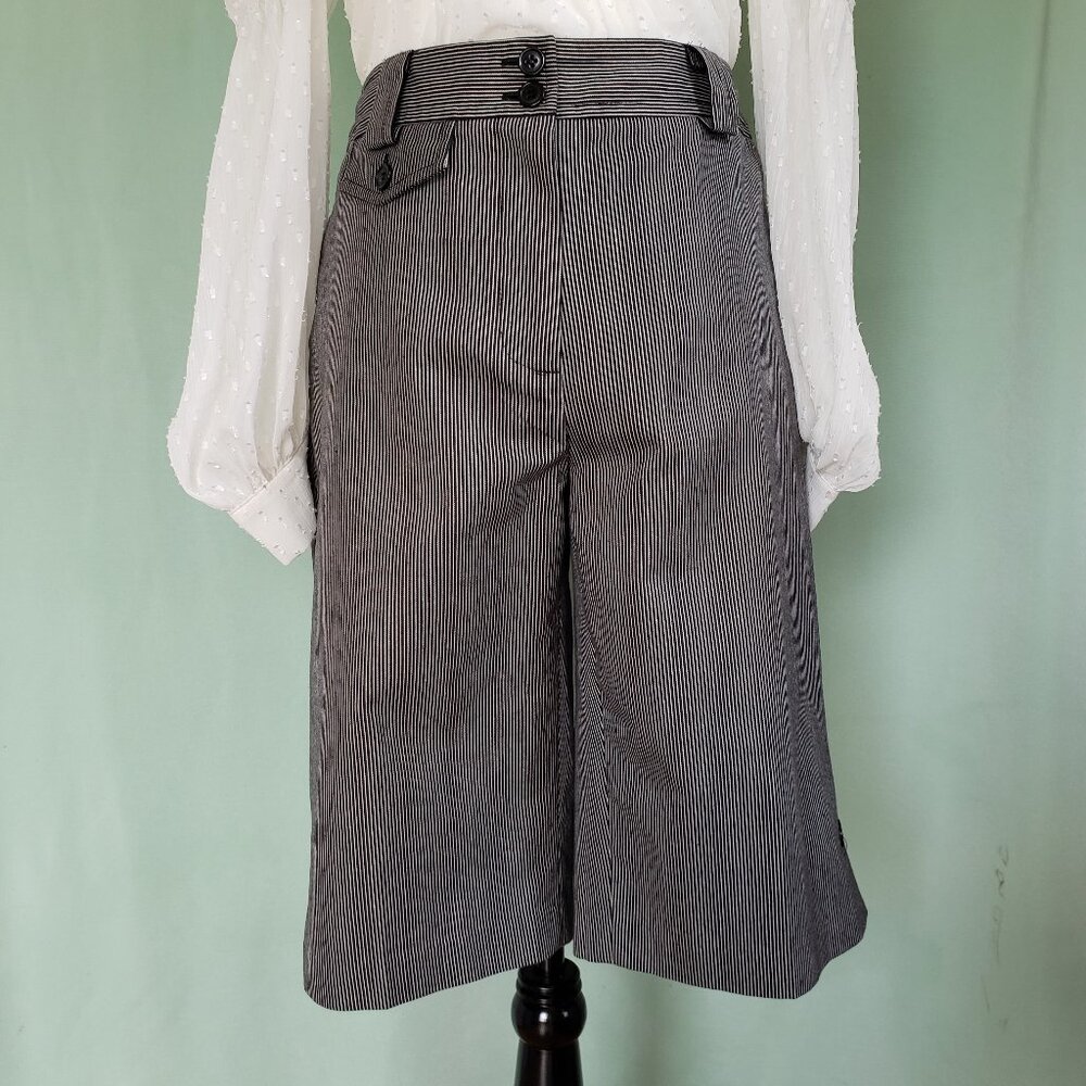 2 Pc JESSICA Cotton Bermuda Shorts Pedal Pusher Pinstripe Suit - Picture 4 of 10